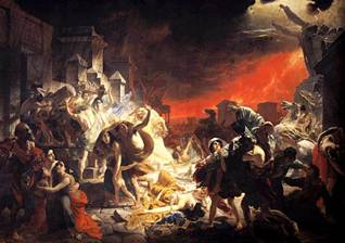 Pompeii is destroyed by the eruption of Mt. Vesuvius, 79 CE (Karl Briullov) (1799-1852)
